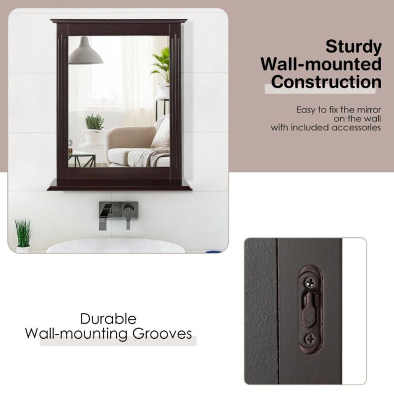 Hivvago Wall-Mounted Multipurpose Vanity Mirror with Shelf