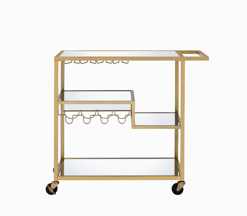 ACME Adamsen Serving Cart, Champagne & Mirror