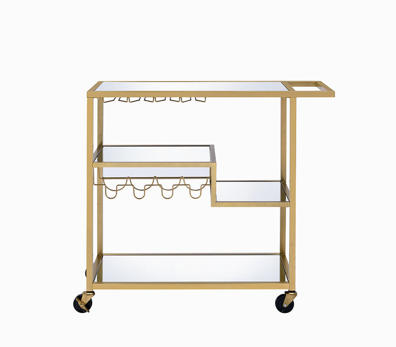ACME Adamsen Serving Cart, Champagne & Mirror