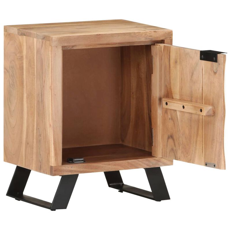 vidaXL Bedside Cabinet 15.7"x11.8"x19.7" Solid Acacia Wood with Live Edges