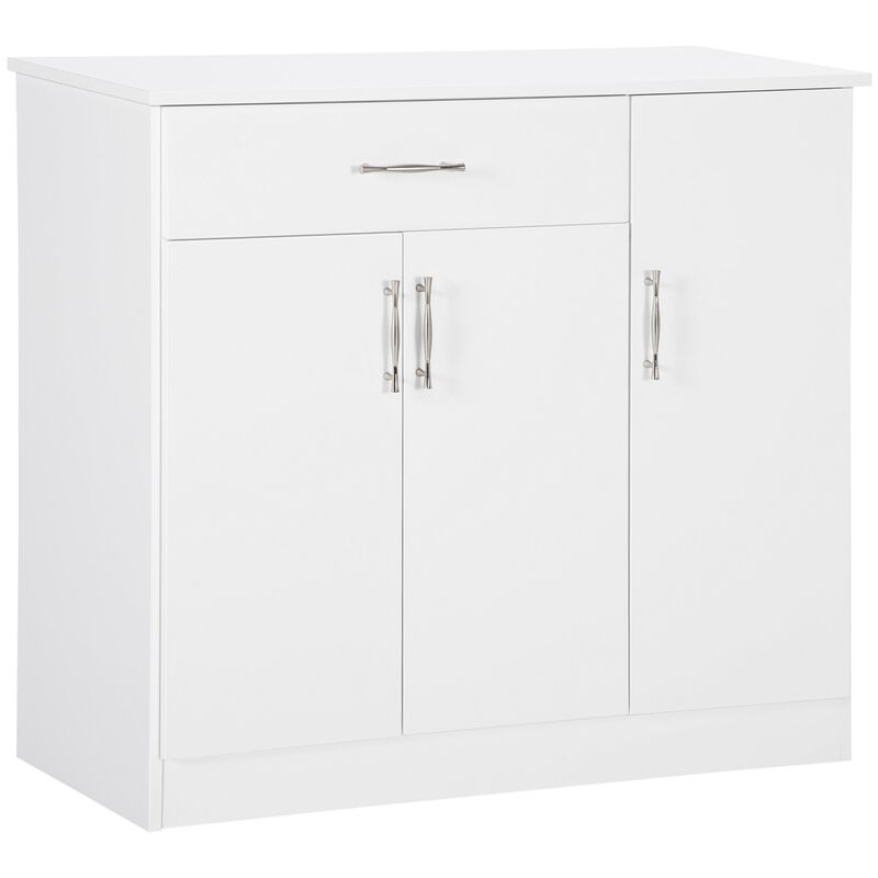 White Dining Buffet: Modern Sideboard with Aluminum Handles