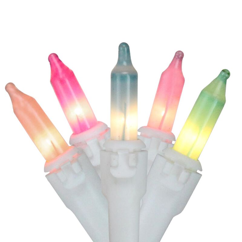 35-Count Pastel Multi-Color Mini Easter Light Set  7ft White Wire