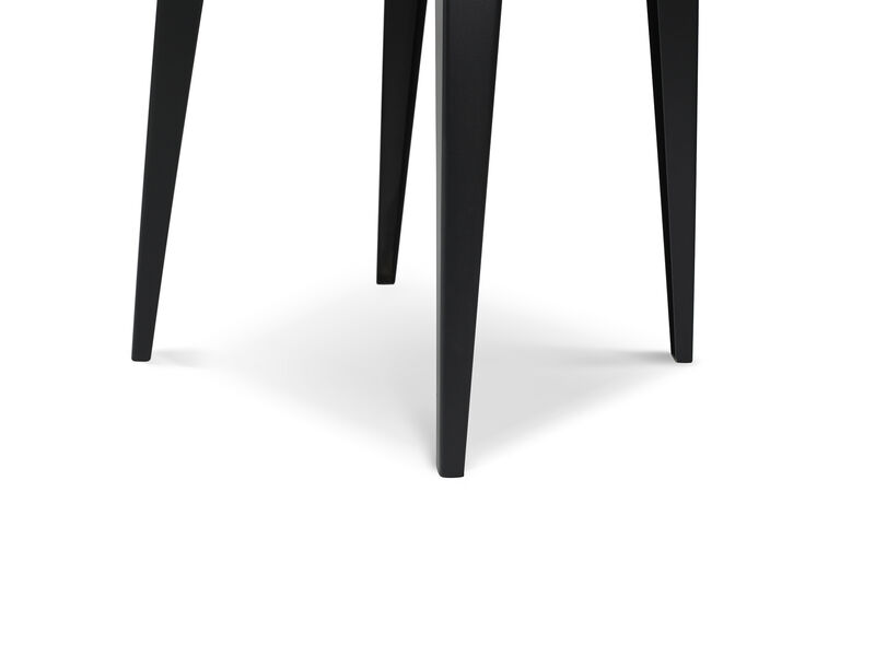 Soro 24" Square Italian Carrara White Marble Side Table with Metal Legs