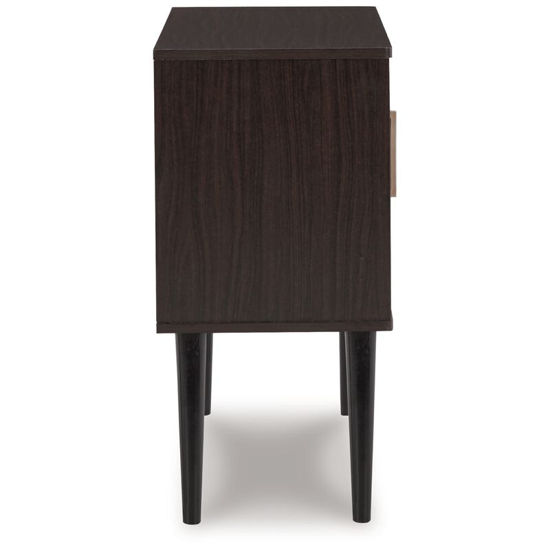 Kior Accent Cabinet, 2 Doors w Adjustable Shelf, Dark Brown 32 Inch - Benzara