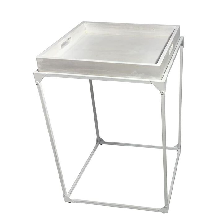 Carolina Living Cooper Tray Table - Whitewash