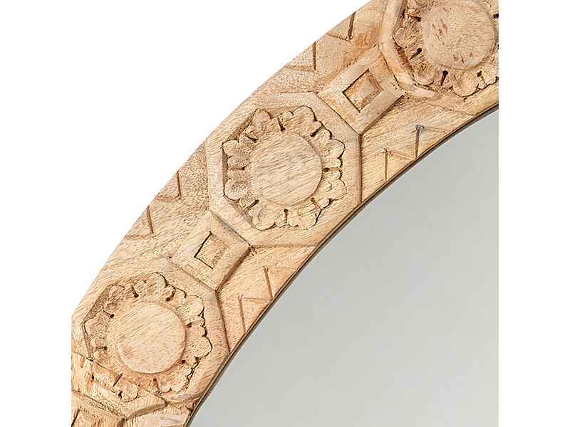 Relief Carved Round Mirror