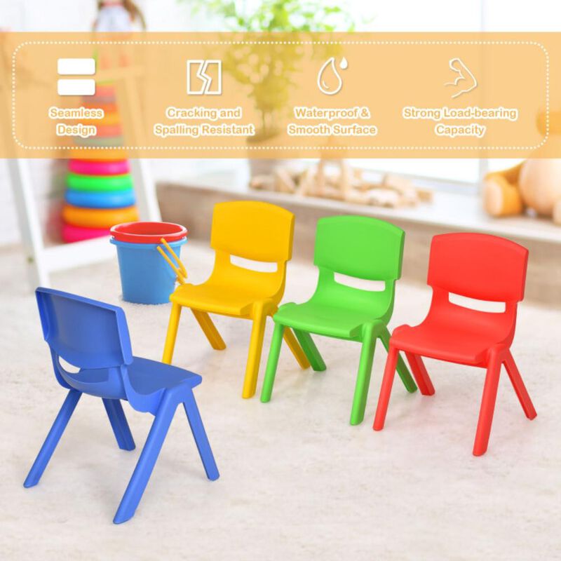 Hivvago Kids Colorful Plastic Table and 4 Chairs Set