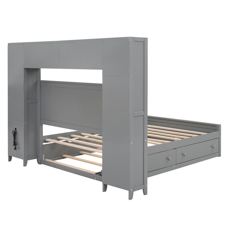 Merax Storage Platform Bed with Sockets
