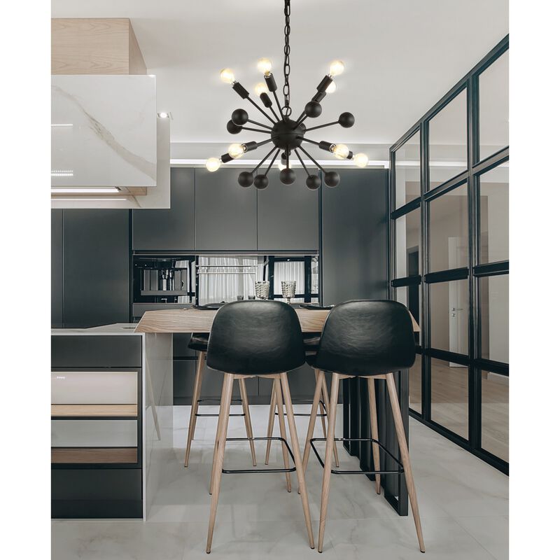 Orbit 10-Light Adjustable Iron Modern Industrial Sputnik LED Chandelier