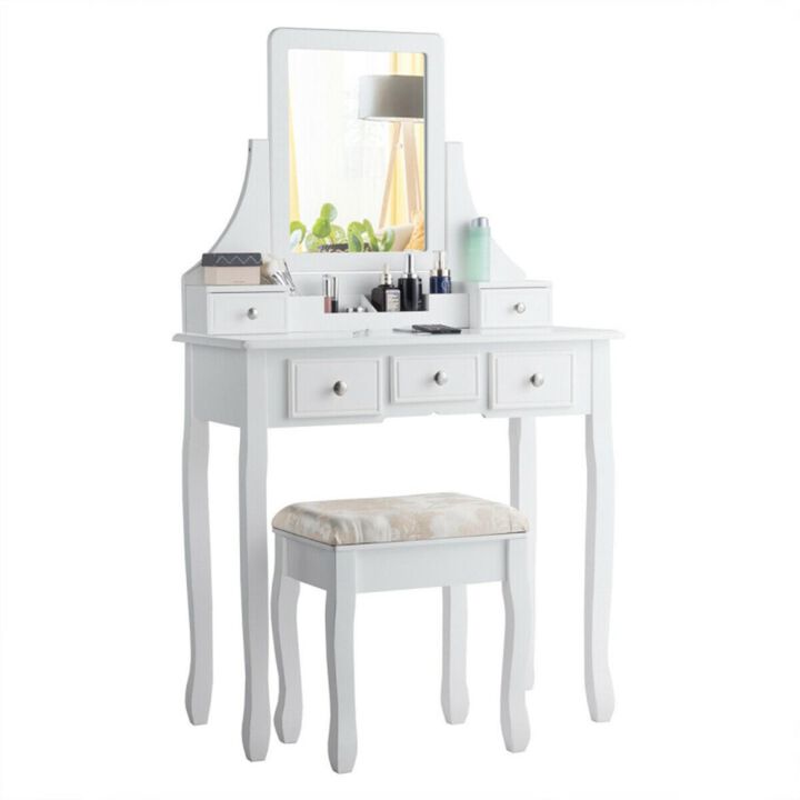 Hivvago 5 Drawers Removable Box Makeup Dressing Vanity Set