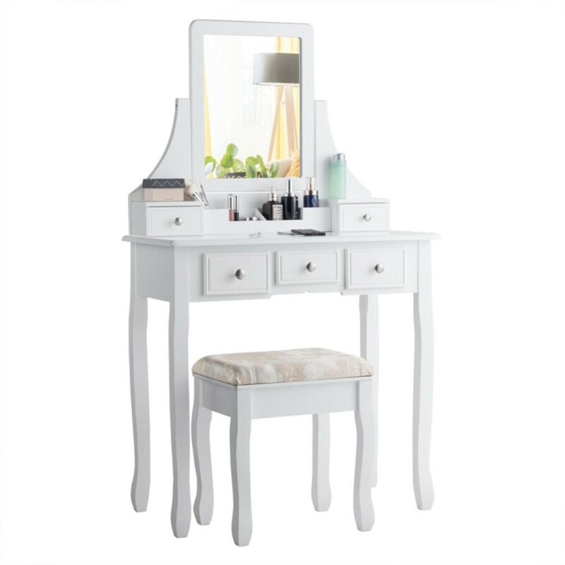 Hivvago 5 Drawers Removable Box Makeup Dressing Vanity Set
