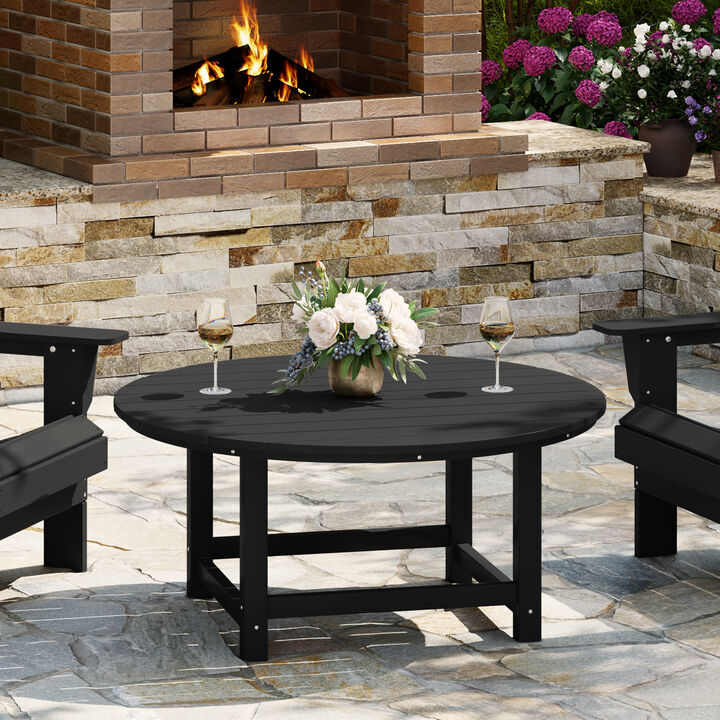 WestinTrends Low Outdoor HDPE Round Patio Coffee Table