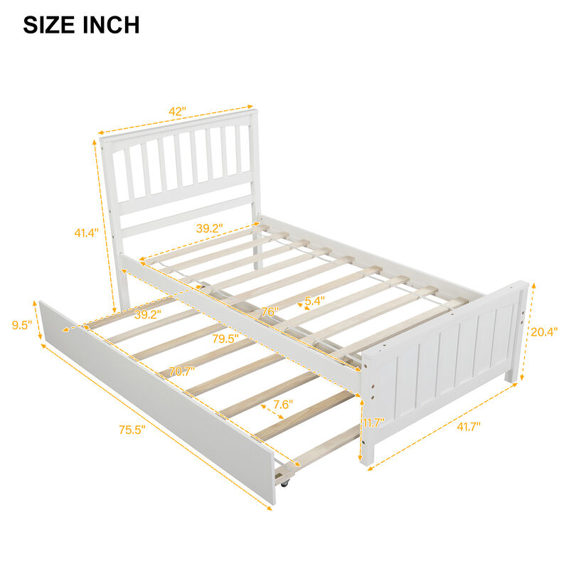 Merax Twin size Platform Bed with Trundle