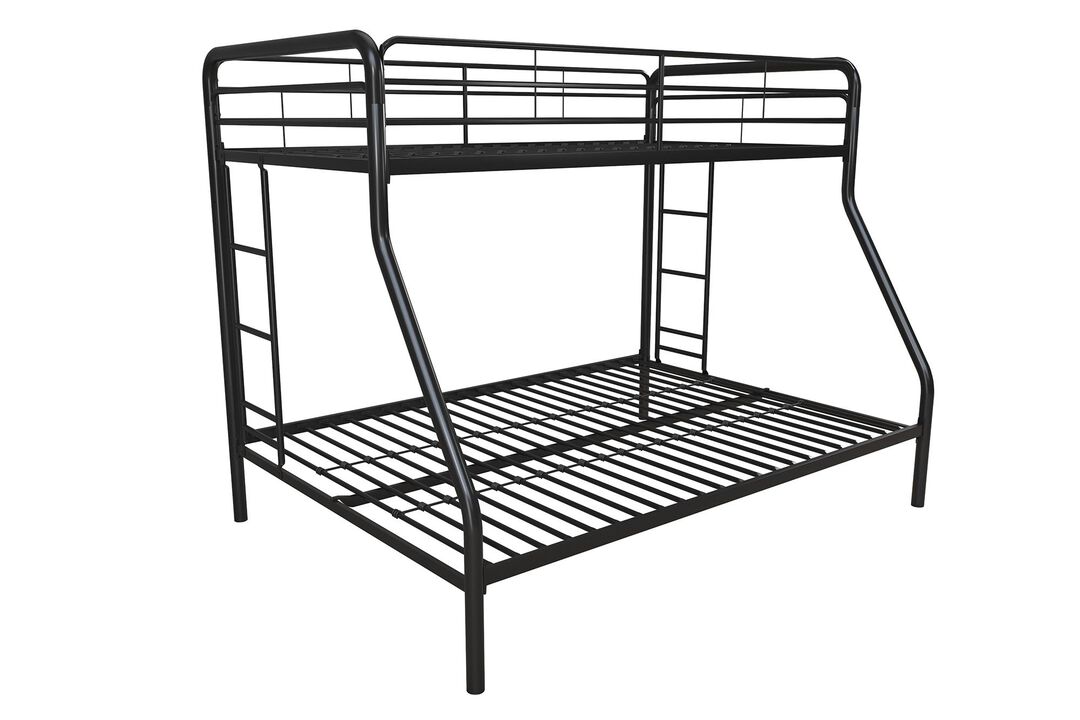 Atwater Living Cassia Twin over Full Metal Bunk Bed with Two Ladders and Safety Railings