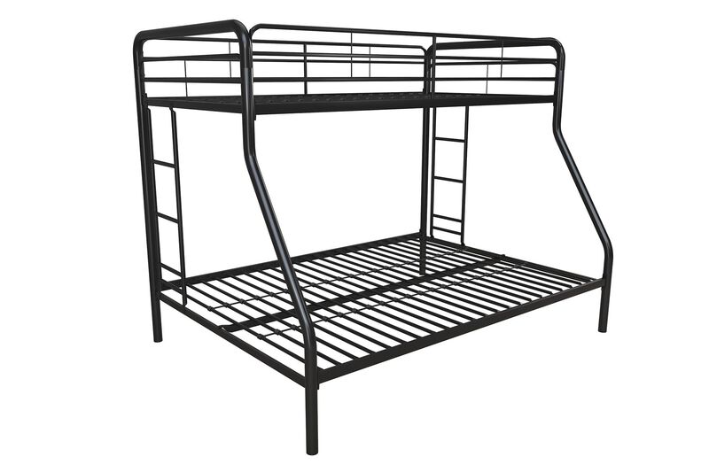 Atwater Living Cassia Twin over Full Metal Bunk Bed with Two Ladders and Safety Railings