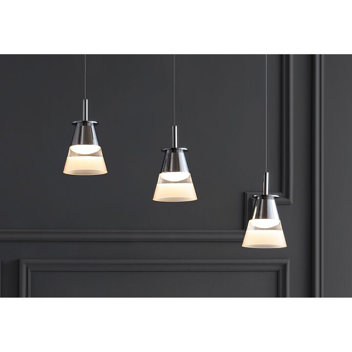 Alain 19.5" 3-Light Adjustable Cascading Metal Integrated Linear LED Pendant