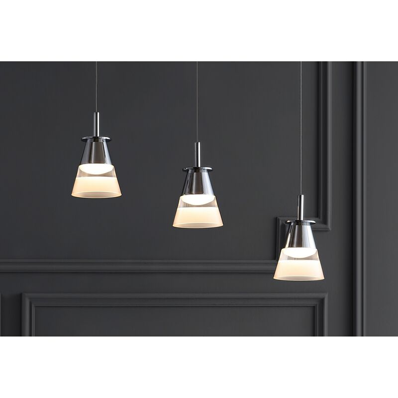 Alain 19.5" 3-Light Adjustable Cascading Metal Integrated Linear LED Pendant