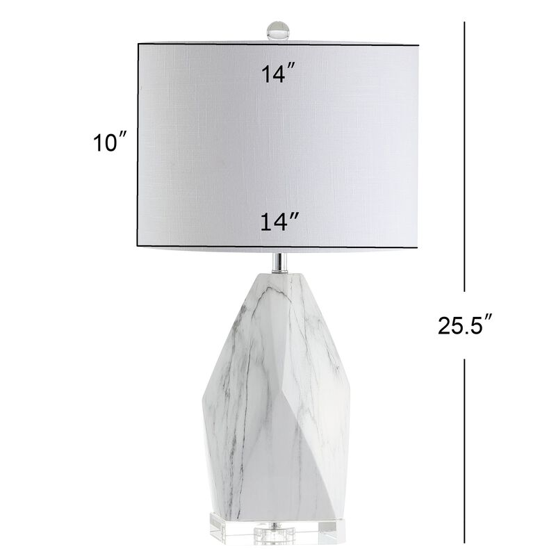 Oslo Ceramic Marble/Crystal LED Table Lamp