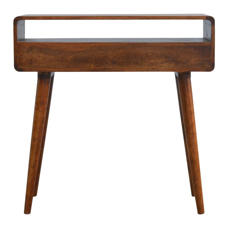 Solid wood Curved Chestnut 2 Darwer  Console Table