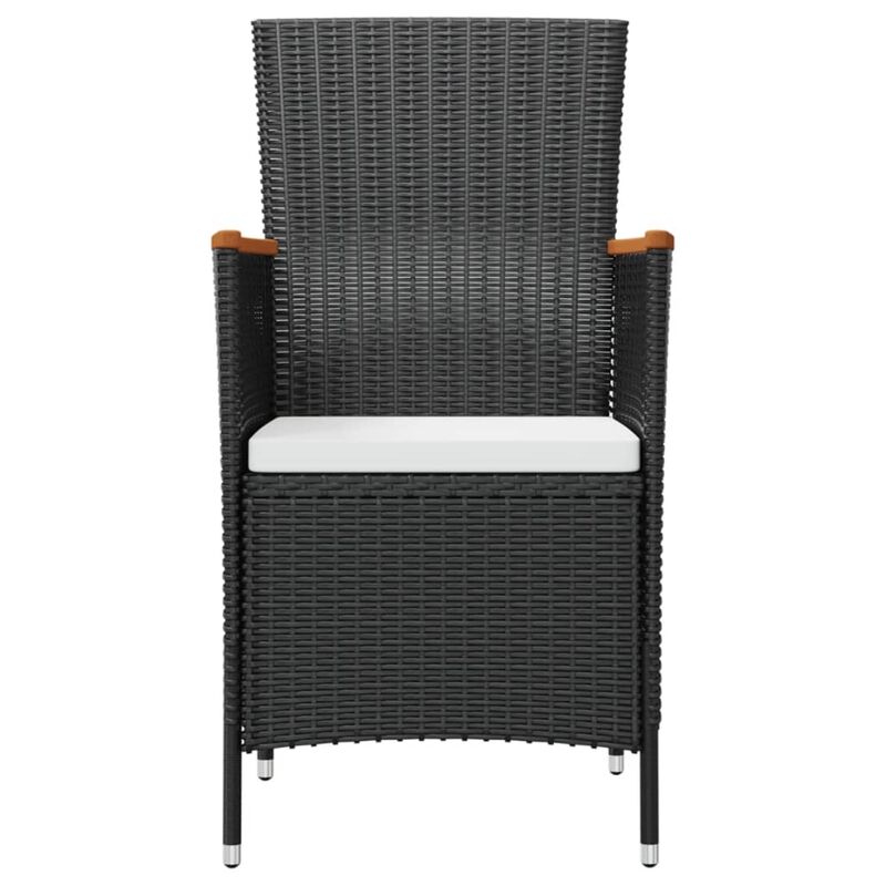 vidaXL 7 Piece Outdoor Dining Set with Cushions Poly Rattan