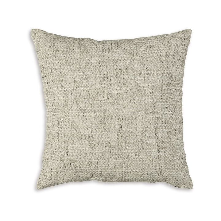 Throw Pillow Set of 4, 20 Inch, Woven Gray Design, Straight Edge, Polyester -