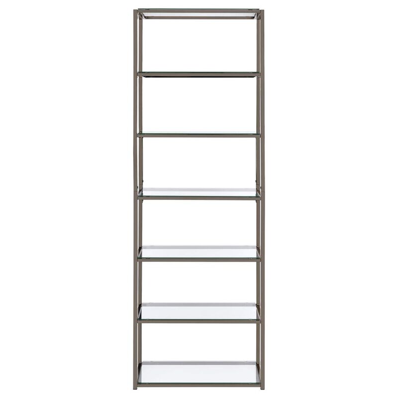 Kate 6-shelf Bookcase Black Nickel
