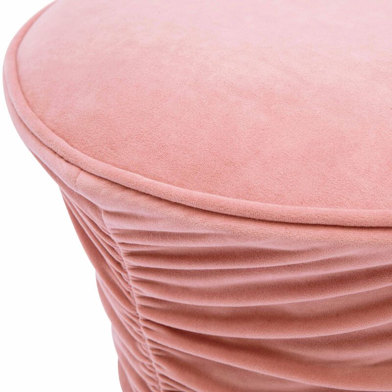 Bounce Dark Terracotta Ruched Velvet Adjustable Ottoman