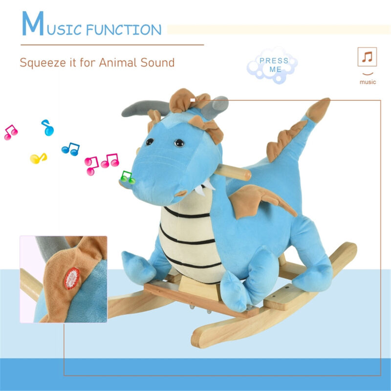 Baby Rocking Horse for Toddlers 18-36 Months, Plush Toy with Cushioned Seat