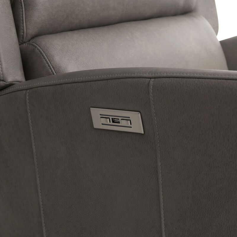 Weller Leather Power Motion Chair in Gray