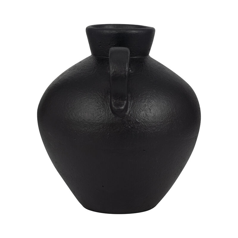 17" Organic Jug With 2 Handles, Black