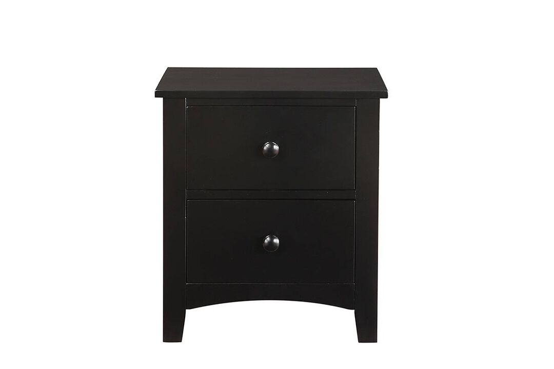 Streamdale Finish Pine Veneer MDF Nightstand, 2-Drawer
