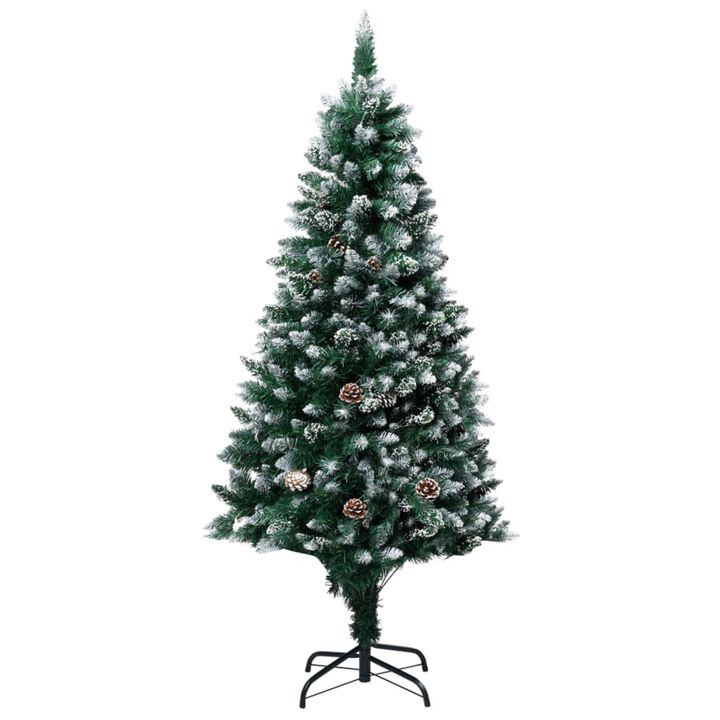 vidaXL Artificial Christmas Tree with LEDs&Ball Set&Pine Cones 82.7"