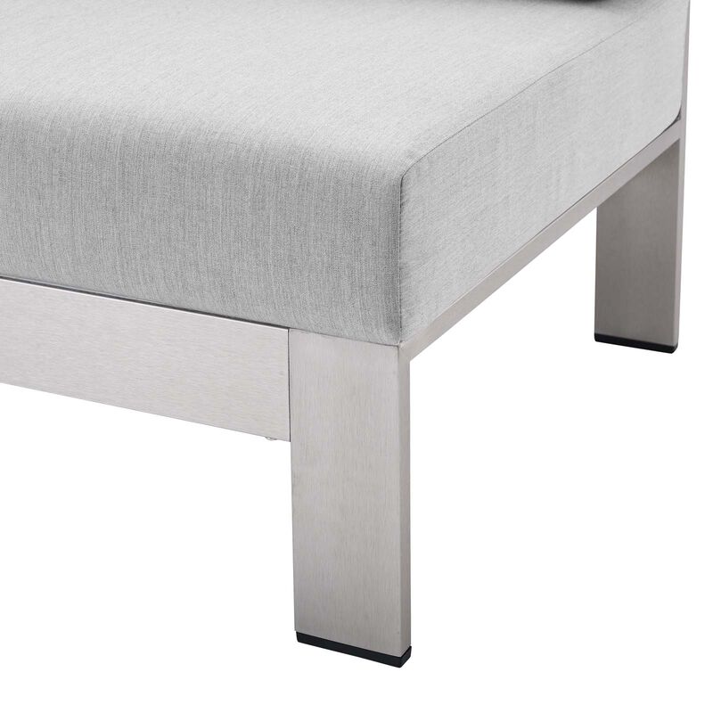Modway - Shore Sunbrella® Fabric Aluminum Outdoor Patio Right-Arm Loveseat