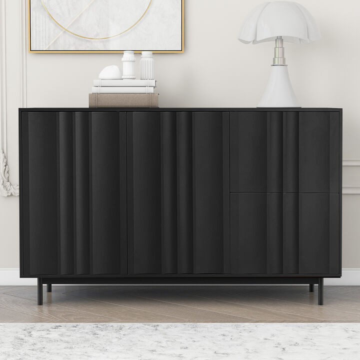 Merax Wave Pattern Storage Cabinet MDF