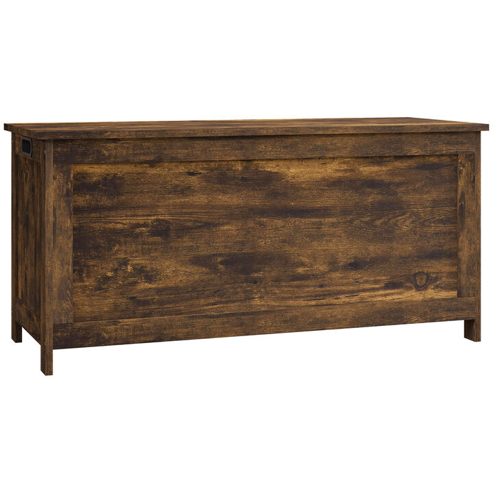 HOMCOM Storage Chest with 2 Safety Hinges, Wooden Toy Box for Living Room