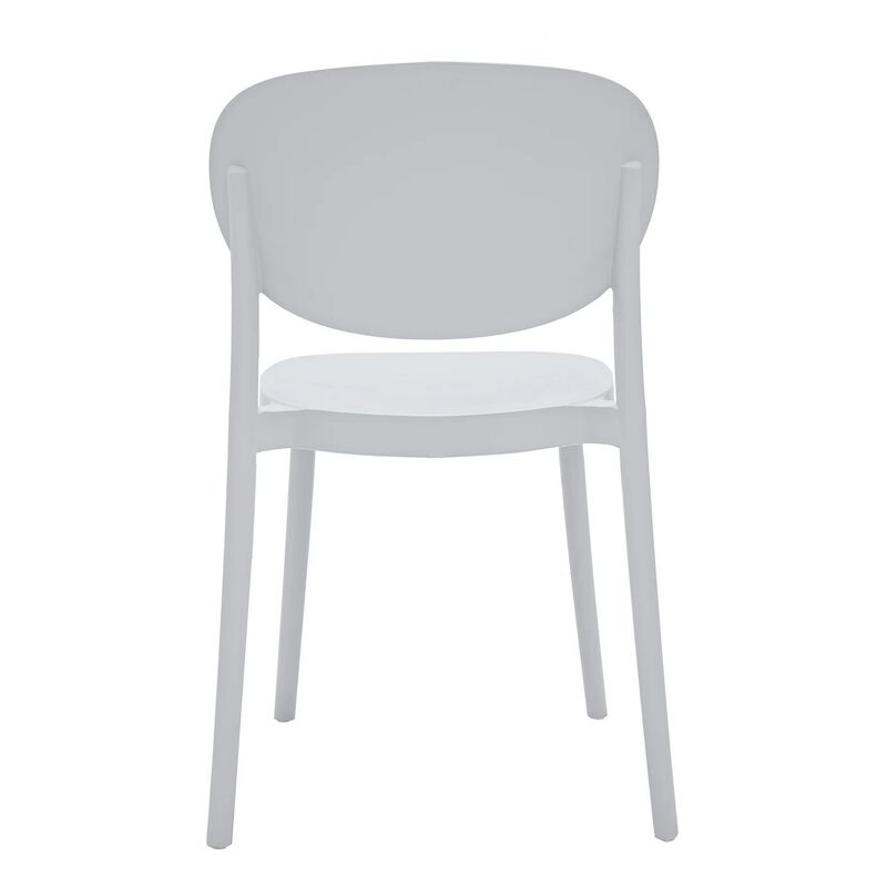 Heem 19 Inch Side Dining Chair Set of 4, Armless, Indoor Outdoor, White - Benzara
