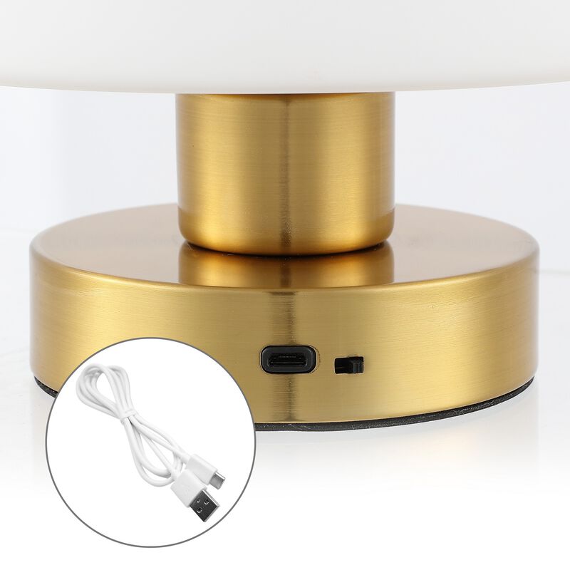 Zoe Bohemian Farmhouse Iron Rechargeable Integrated LED Table Lamp