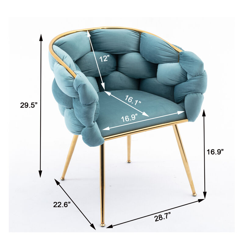 Luxury Modern Simple Leisure Velvet Single Sofa Chair Bedroom Lazy Person Household Dresser