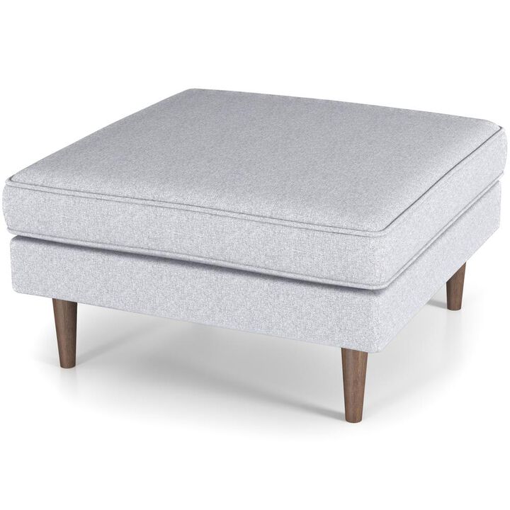 Ashcroft Furniture Co Amber Mid-Century Modern Square Upholstered Ottoman