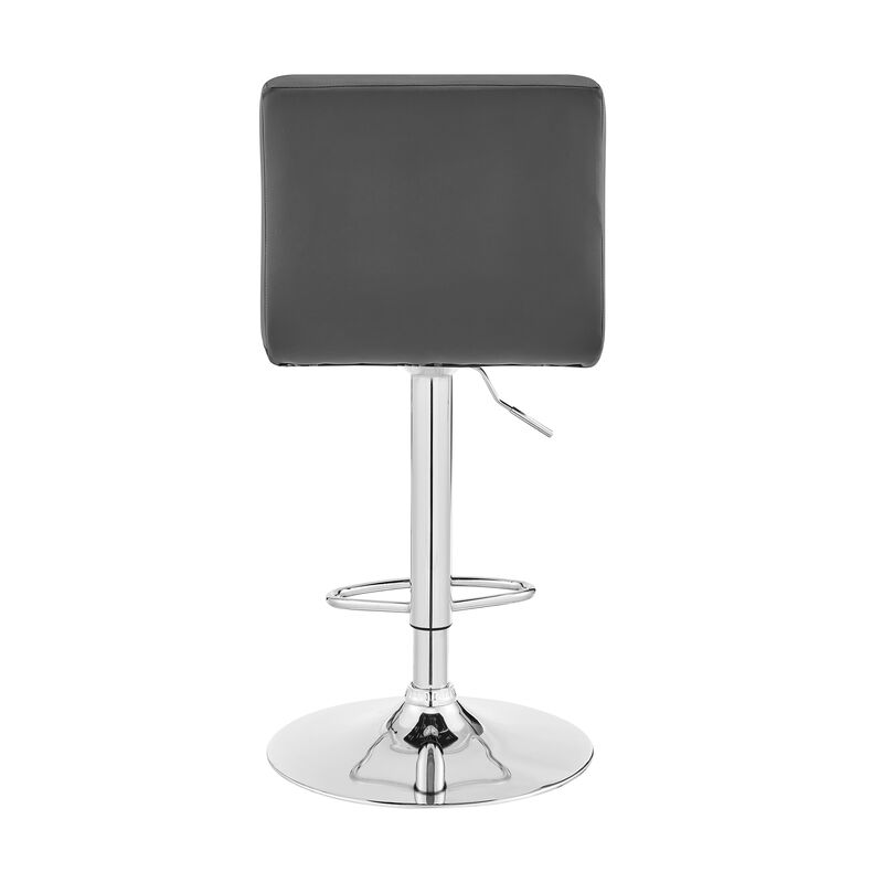 Duval Adjustable Blue Faux Leather Swivel Bar Stool