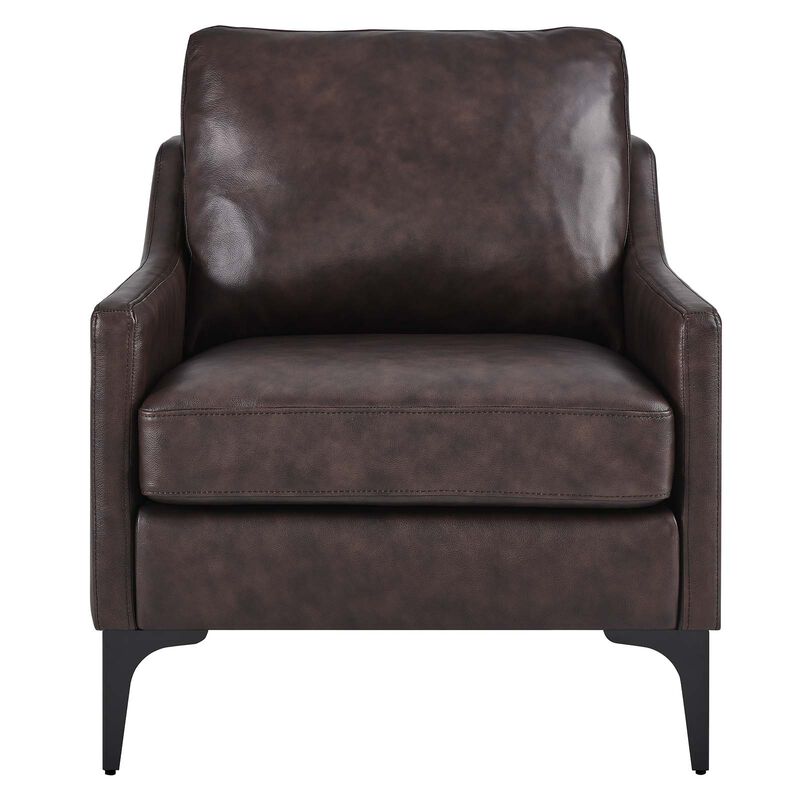 Corland Leather Armchair Brown