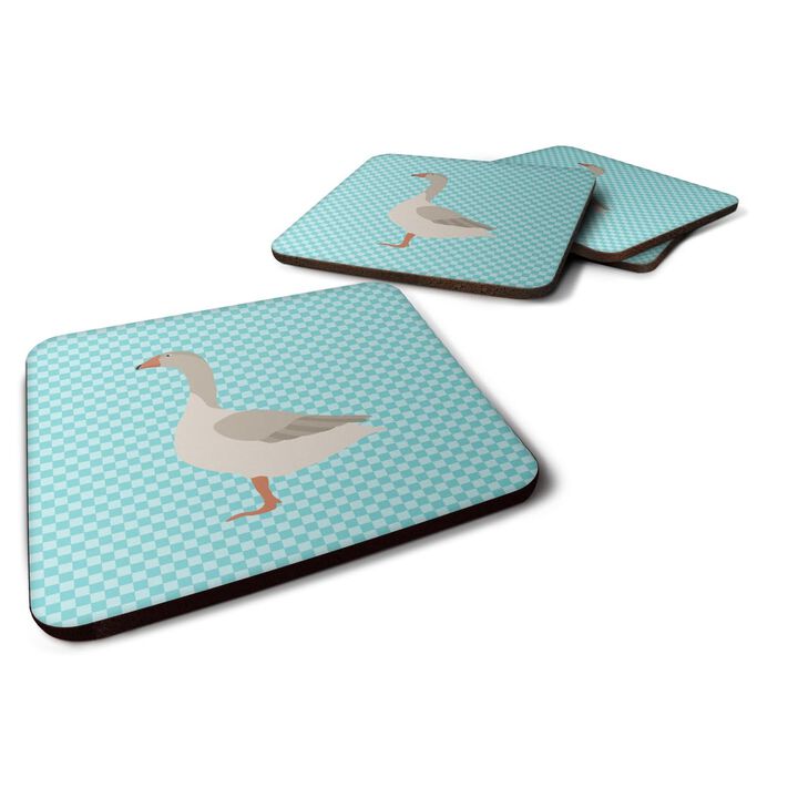 Caroline's Treasures Steinbacher Goose Blue Check Decorative coasters, 3.5, Multicolor