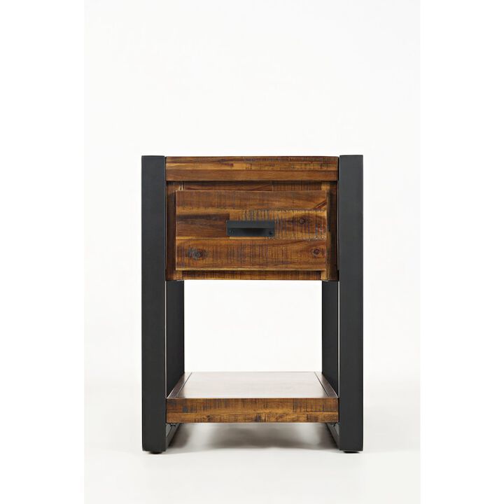 Loftworks Modern Acacia Chairside Table with Drawer
