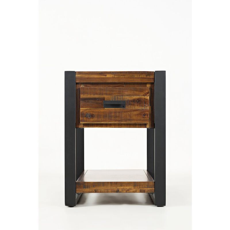 Loftworks Modern Acacia Chairside Table with Drawer