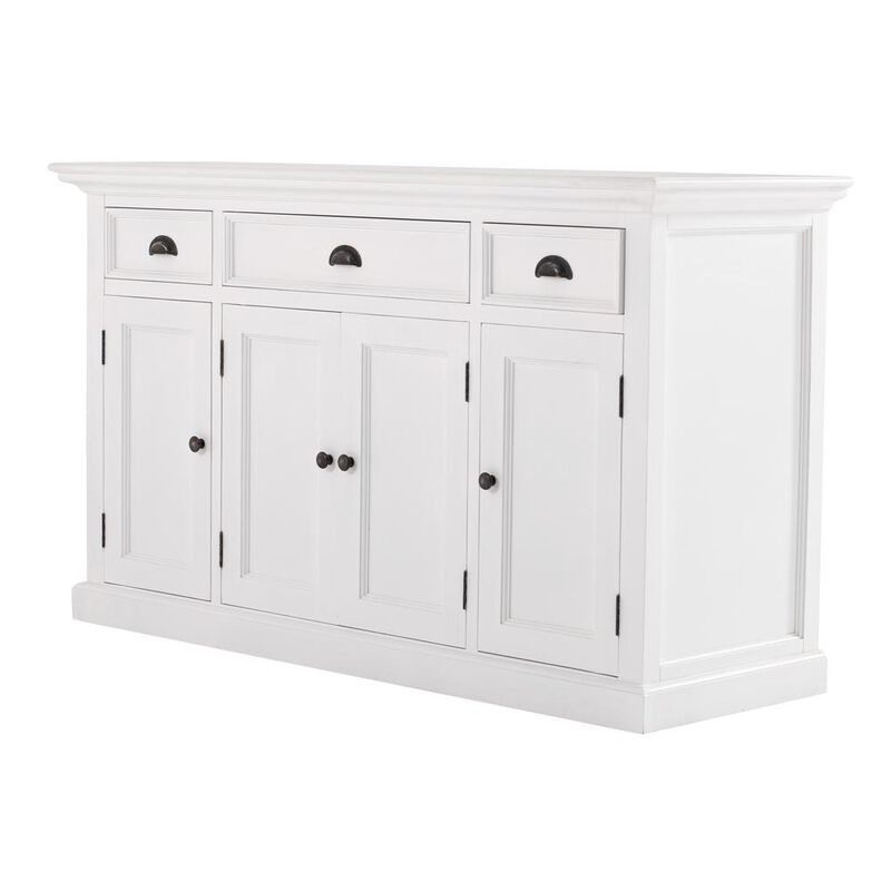 Belen Kox Classic White Buffet with 4 Doors 3 Drawers, Belen Kox