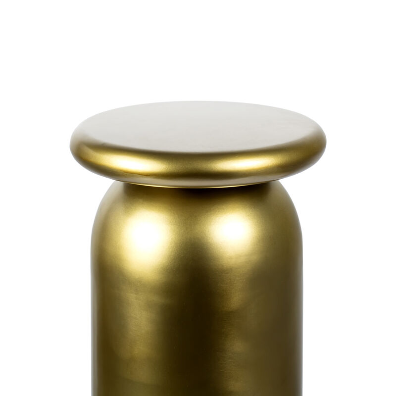 Miles Mid-Century Modern Metal Sleek Cylinder Drink Table