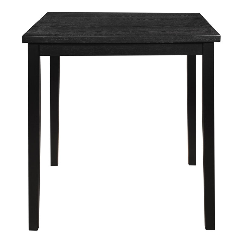 Rina 36 Inch Counter Height Table, 4 Seater Square Top, Black Solid Wood - Benzara