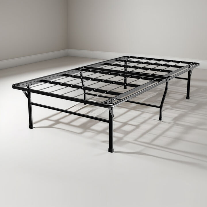 Hivvago Twin XL College Dorm 16-inch Tall Metal Platform Bed Frame with Storage Space