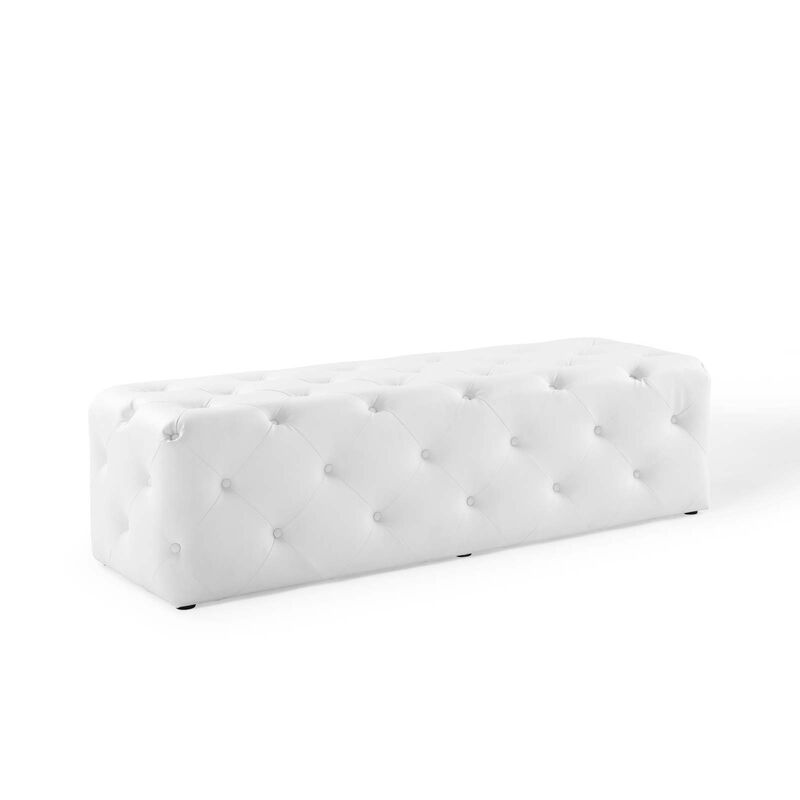 Anthem 60" Tufted Button Entryway Faux Leather Bench