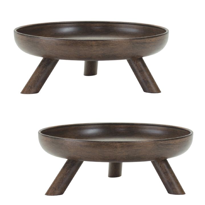 Metal Pedestal Bowl Set of 2 with Legs for Seasonal and Event Styling